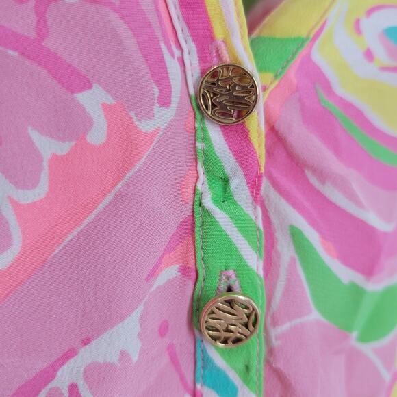 Lilly Pulitzer All Nighter Paisley Silk Elsa Blouse XS - Picture 5 of 12